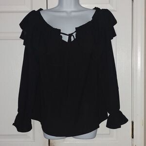Blooming Jelly black off the shoulder blouse night out party holiday  Sz M
